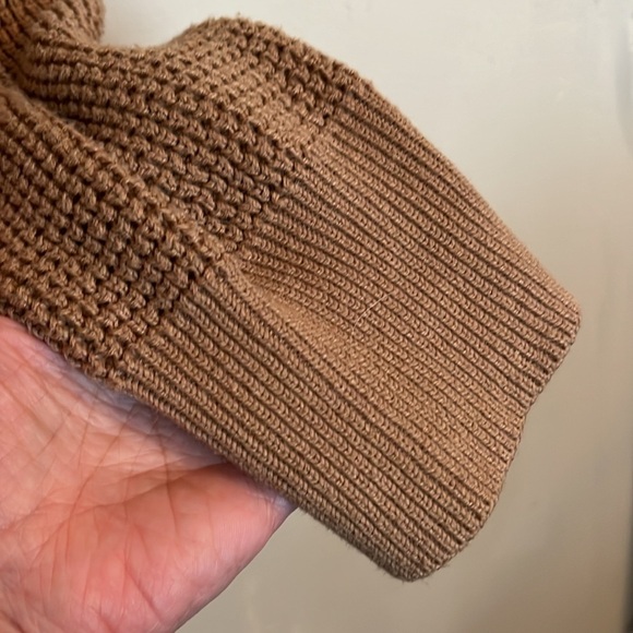Michael Kors Camel Waffle Knit Cowl Neck Relaxed Fit Sweater Size L - Picture 5 of 9